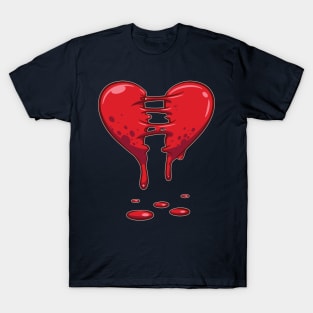 Dripping Broken Healing Heart Valentines Day T-Shirt